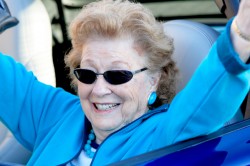 grandma in car